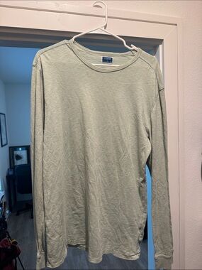 J. Crew Men's Long-Sleeve Crewneck Shirt in Sage Green
